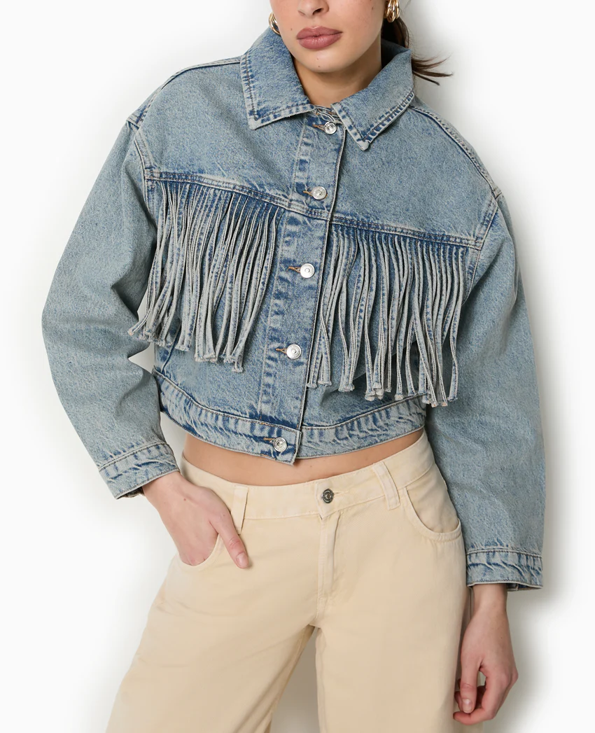 Pimkie Veste en jean avec franges