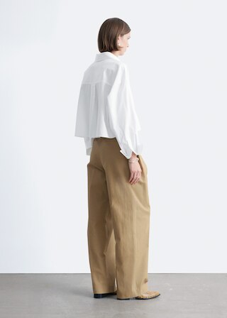 & Other Stories CROPPED OVERSIZED COTTON SHIRT