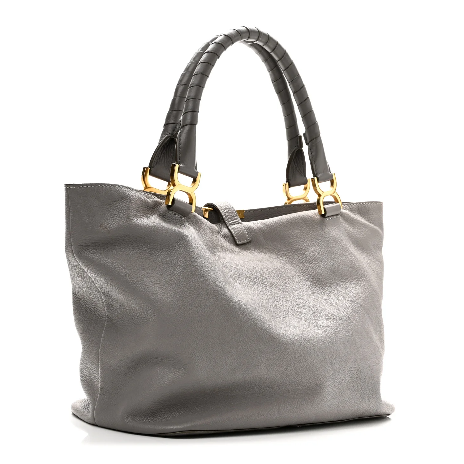 Calfskin Large New Marcie Tote Cashmere Grey - Top Club
