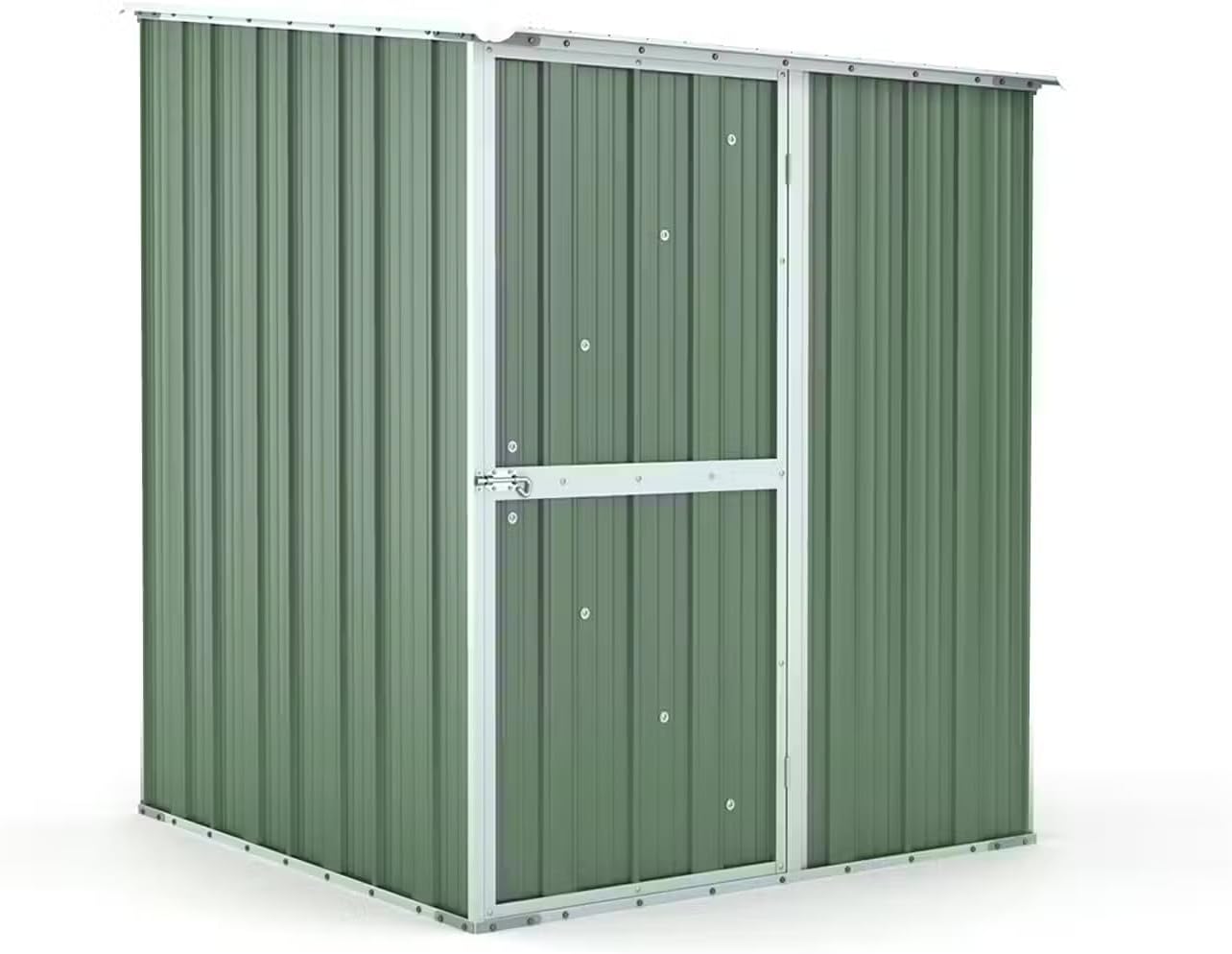 Box in Acciaio Zincato Casetta da Giardino in Lamiera 1.55 x 1.75 m x h2.02 m - 60 KG – 2.71 metri quadri (Verde)
