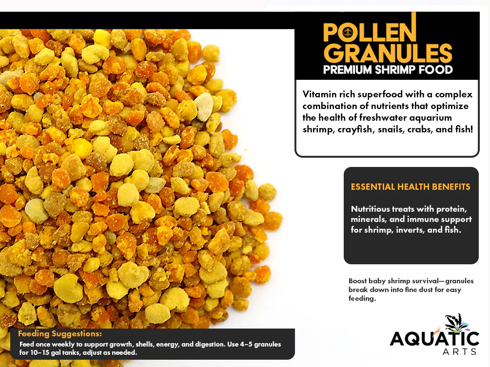 Aquatic Arts Pollen Granules Premium Shrimp Food (1-2 oz.)