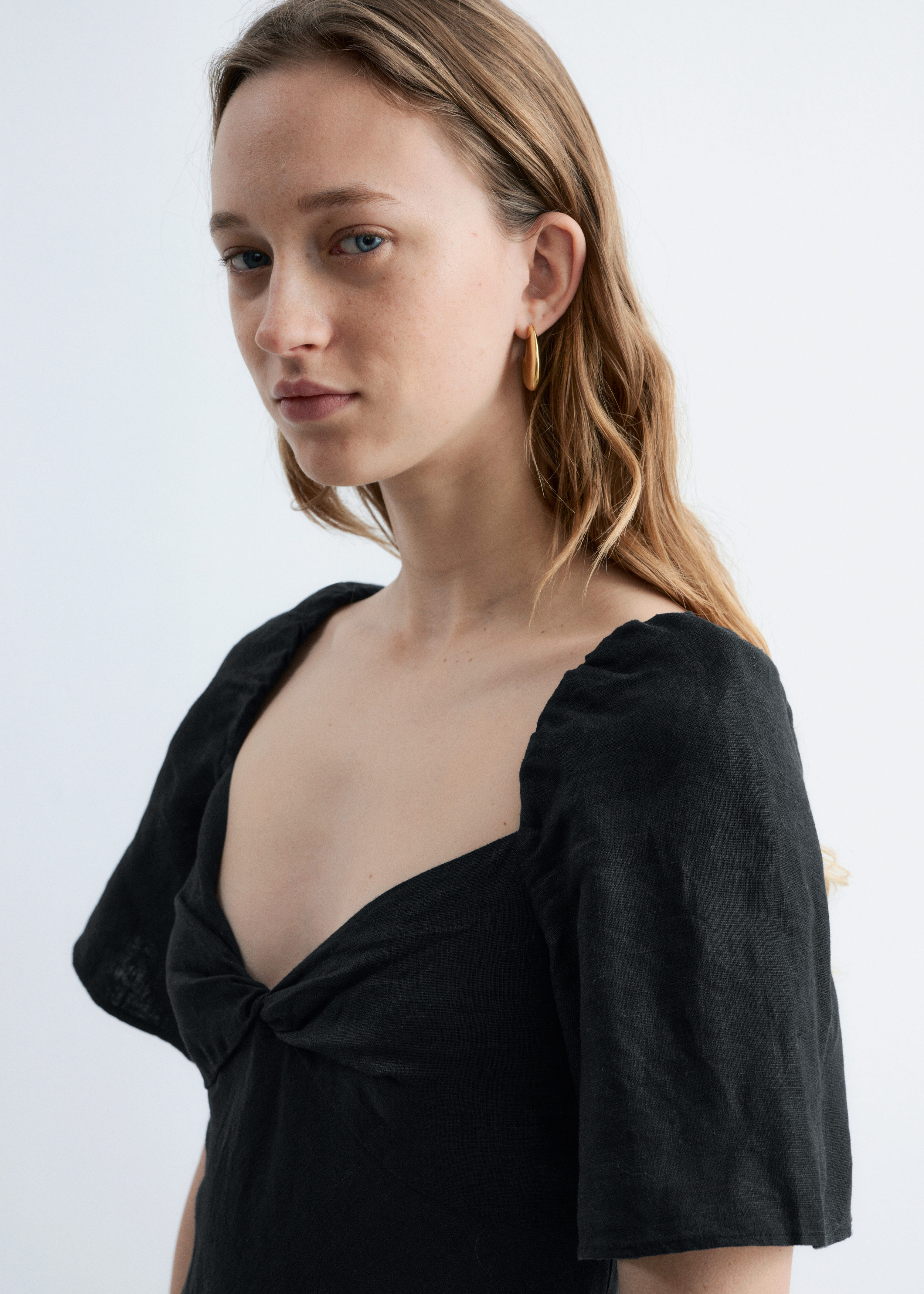 & Other Stories LINEN MIDI DRESS
