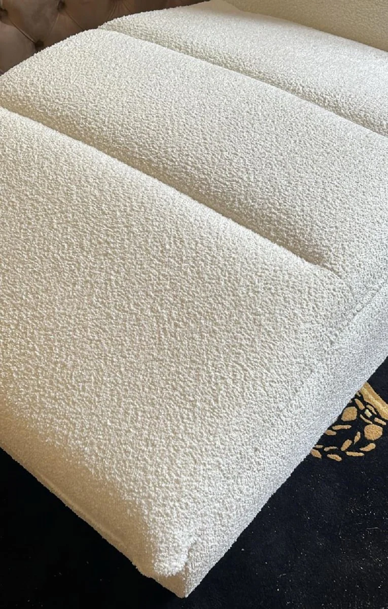 Luxury chaise longue with pillow white 170 cm