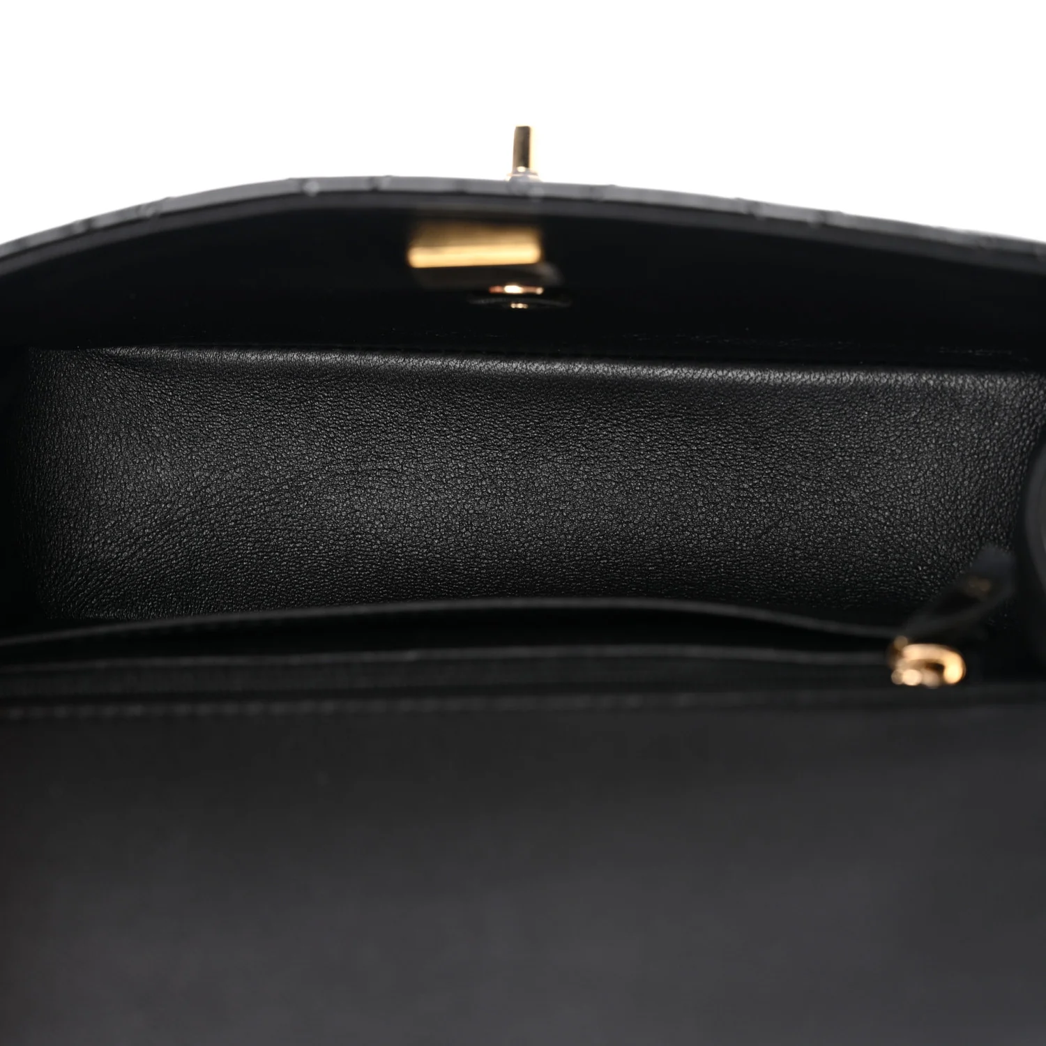 Patent Quilted Mini Top Handle Rectangular Flap Black - Top Club