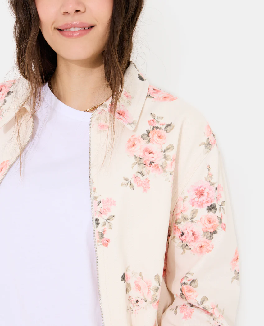 Pimkie Veste boule en toile motif fleurs