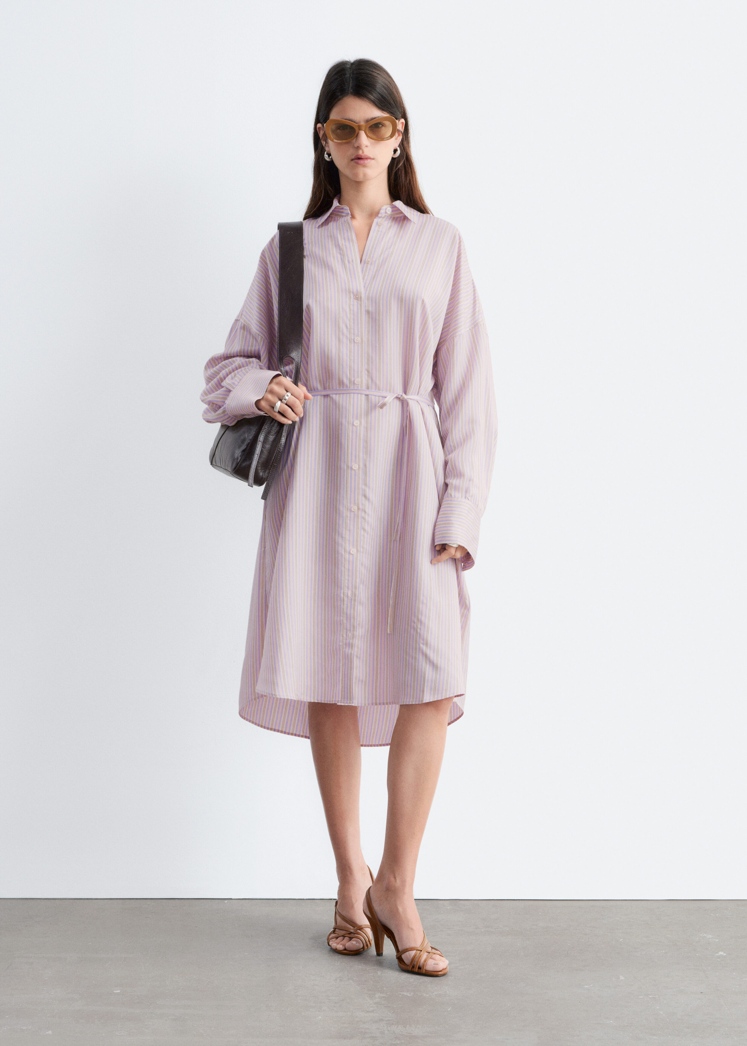 & Other Stories PRINTED SILK-COTTON MIDI DRESS