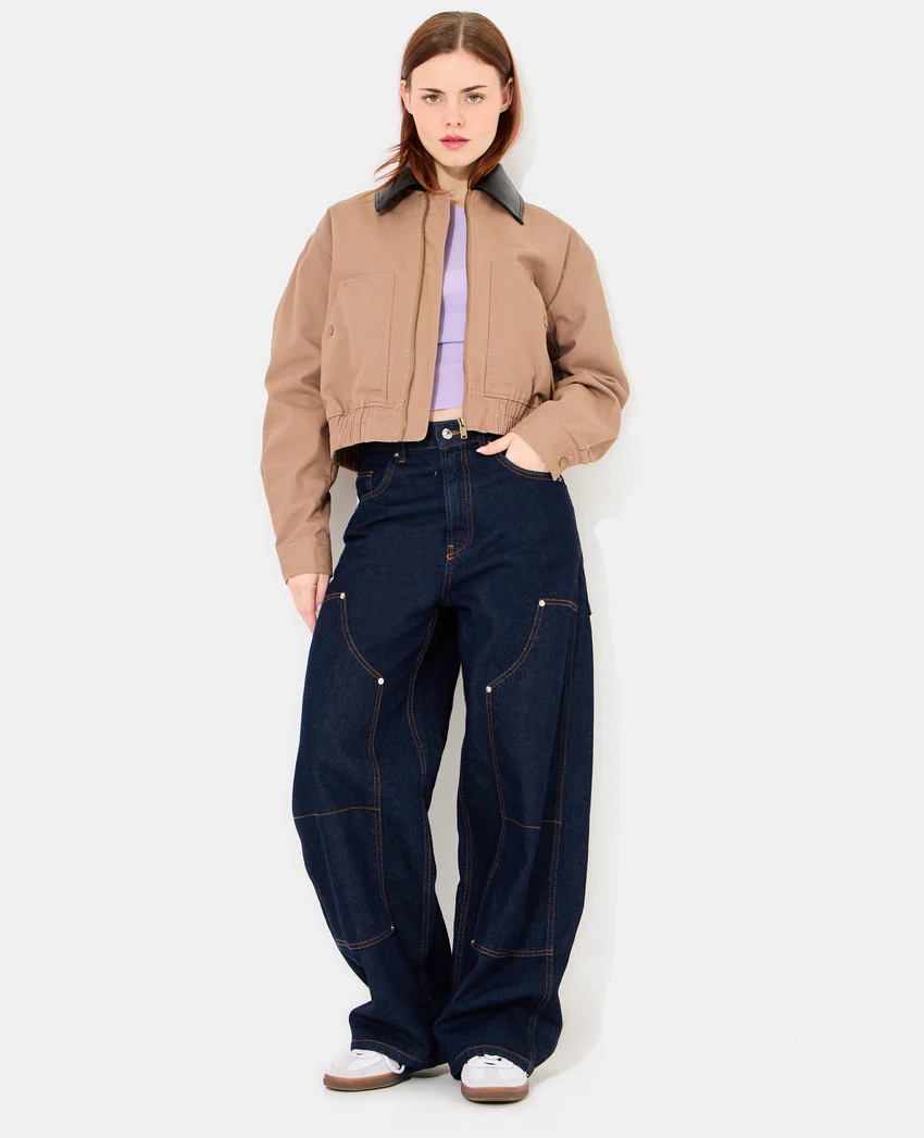 Pimkie Jean barrel taille medium avec jeux de couture