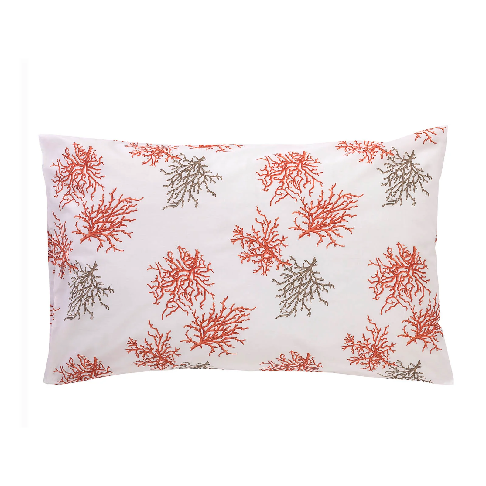 Coppia Federe In Raso Di Cotone Coralli 50X80 Corallo Mirabello