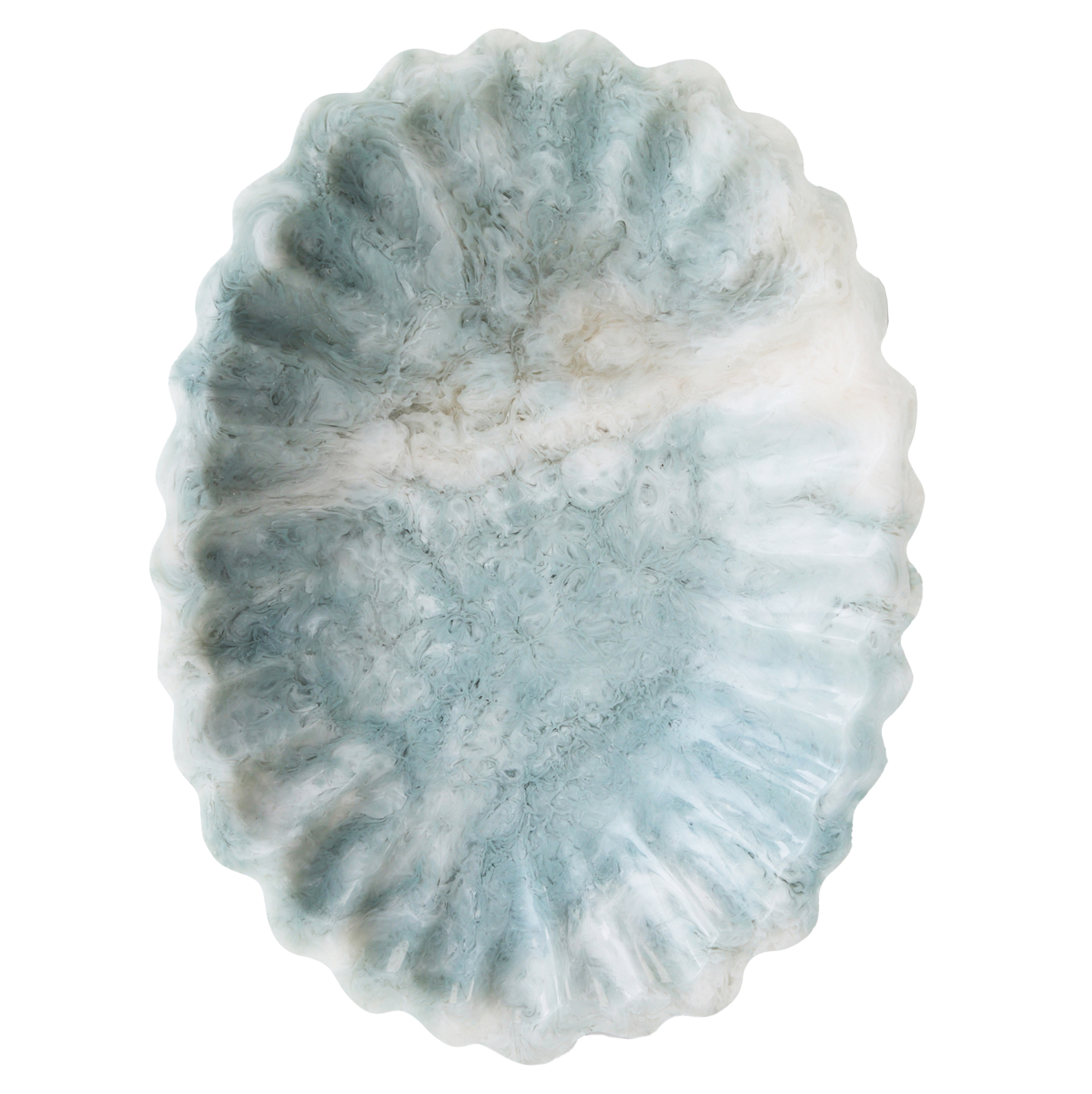 New classics serveerschaal resin pale blue