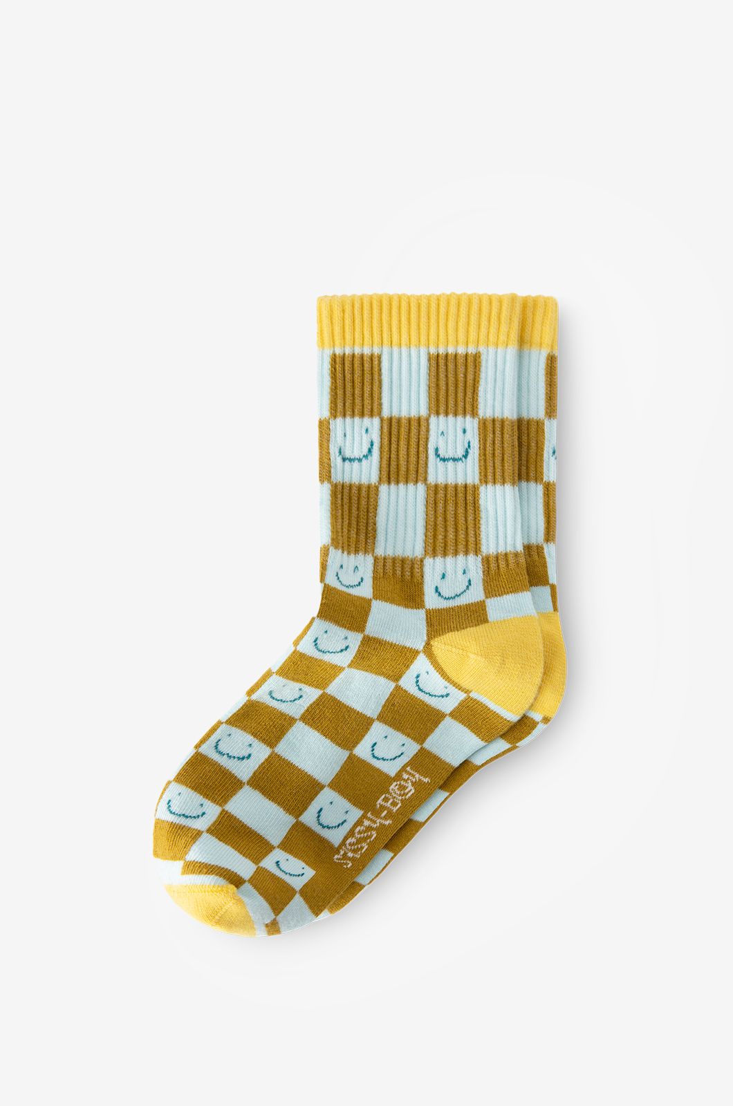 Donkergroene sokken met blokjespatroon