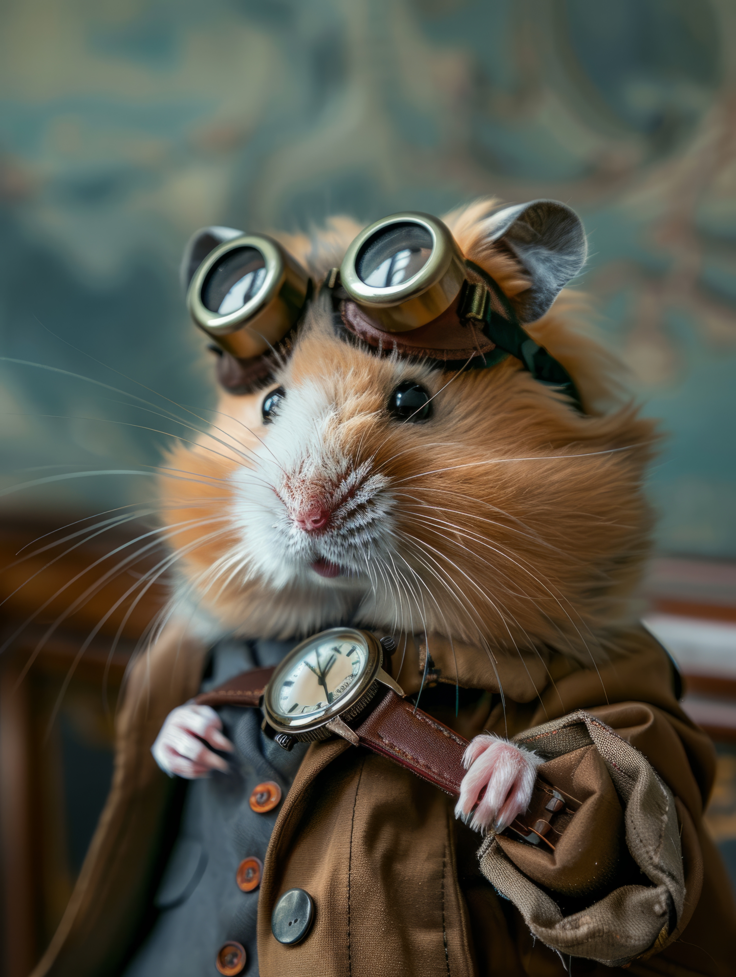 Canvas schilderij van een Hamster 100x200 cm