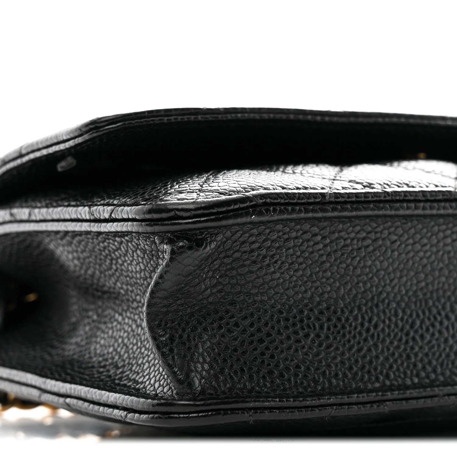 Caviar Quilted Wallet on Chain WOC Black - Top Club