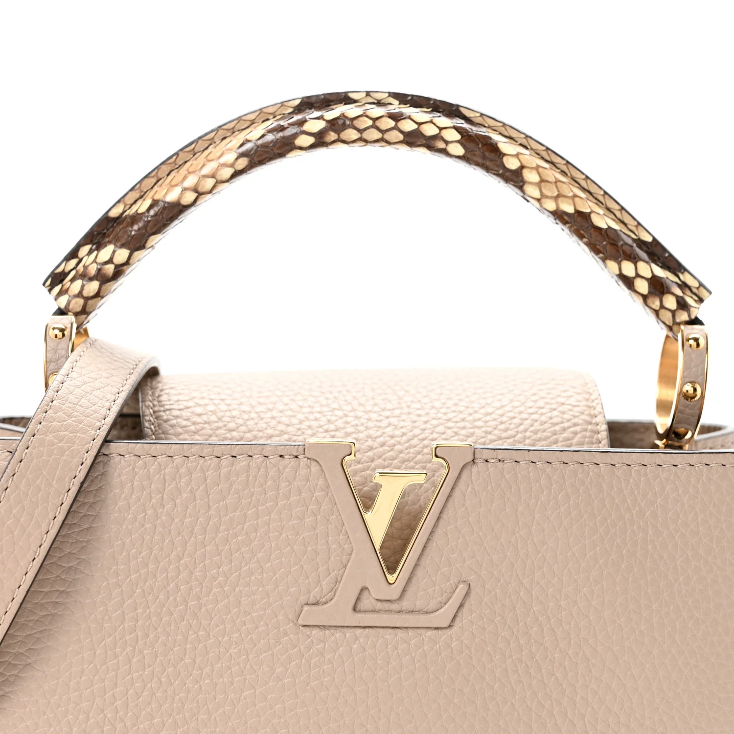 Taurillon Snakeskin Capucines BB Galet - Top Club