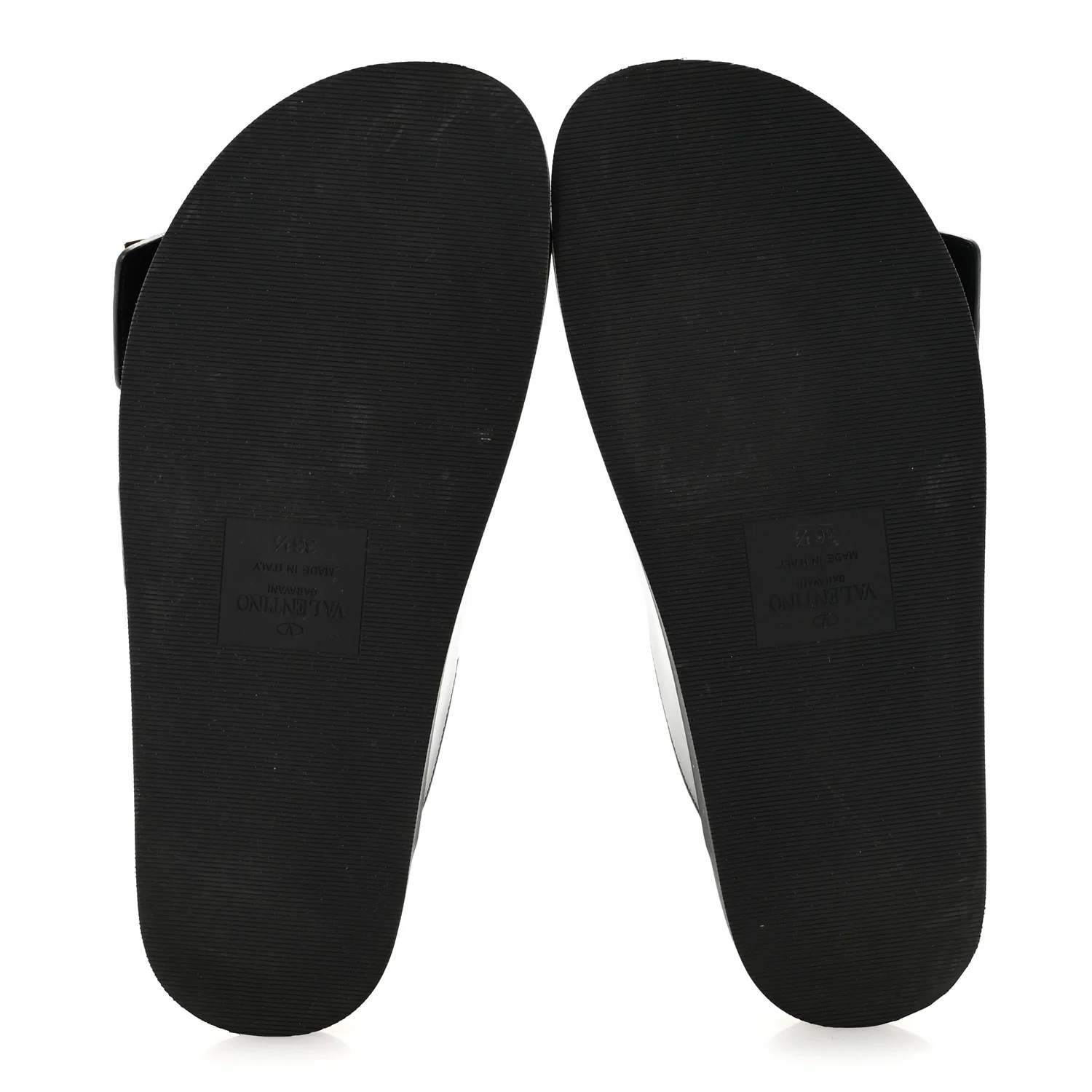 Nappa One Stud Slide Sandals 36.5 Black - Top Club