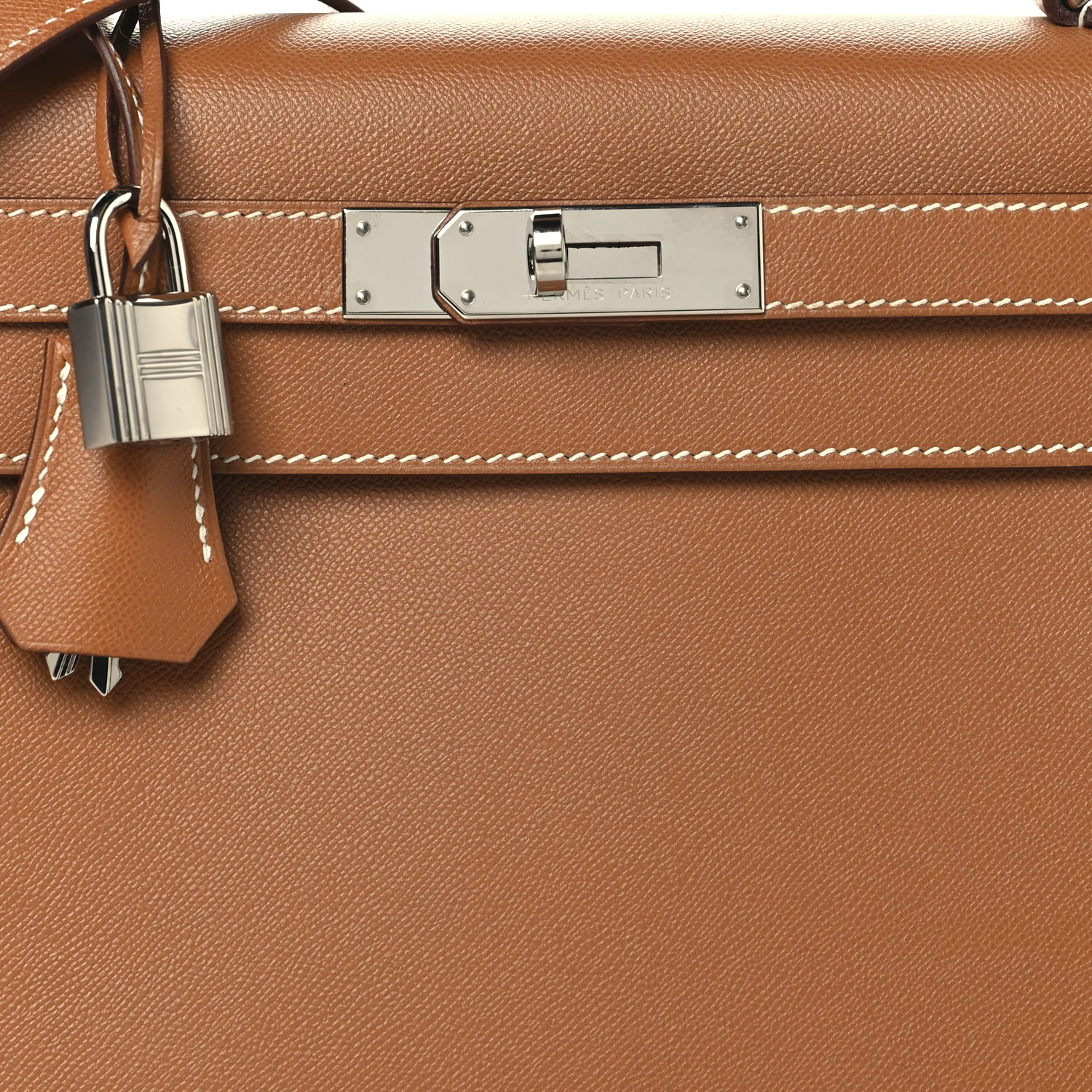 Madame Calfskin Kelly Sellier 28 Gold - Top Club