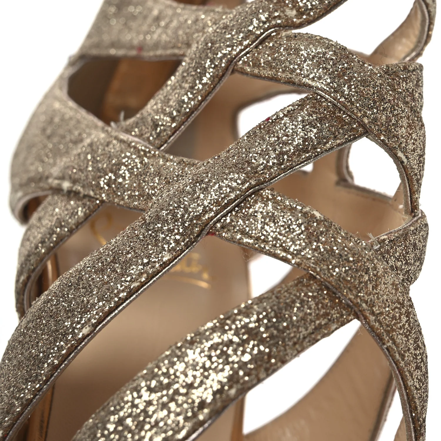 Glitter Mini Specchio Balota Platform Sandals 37.5 Gold - Top Club