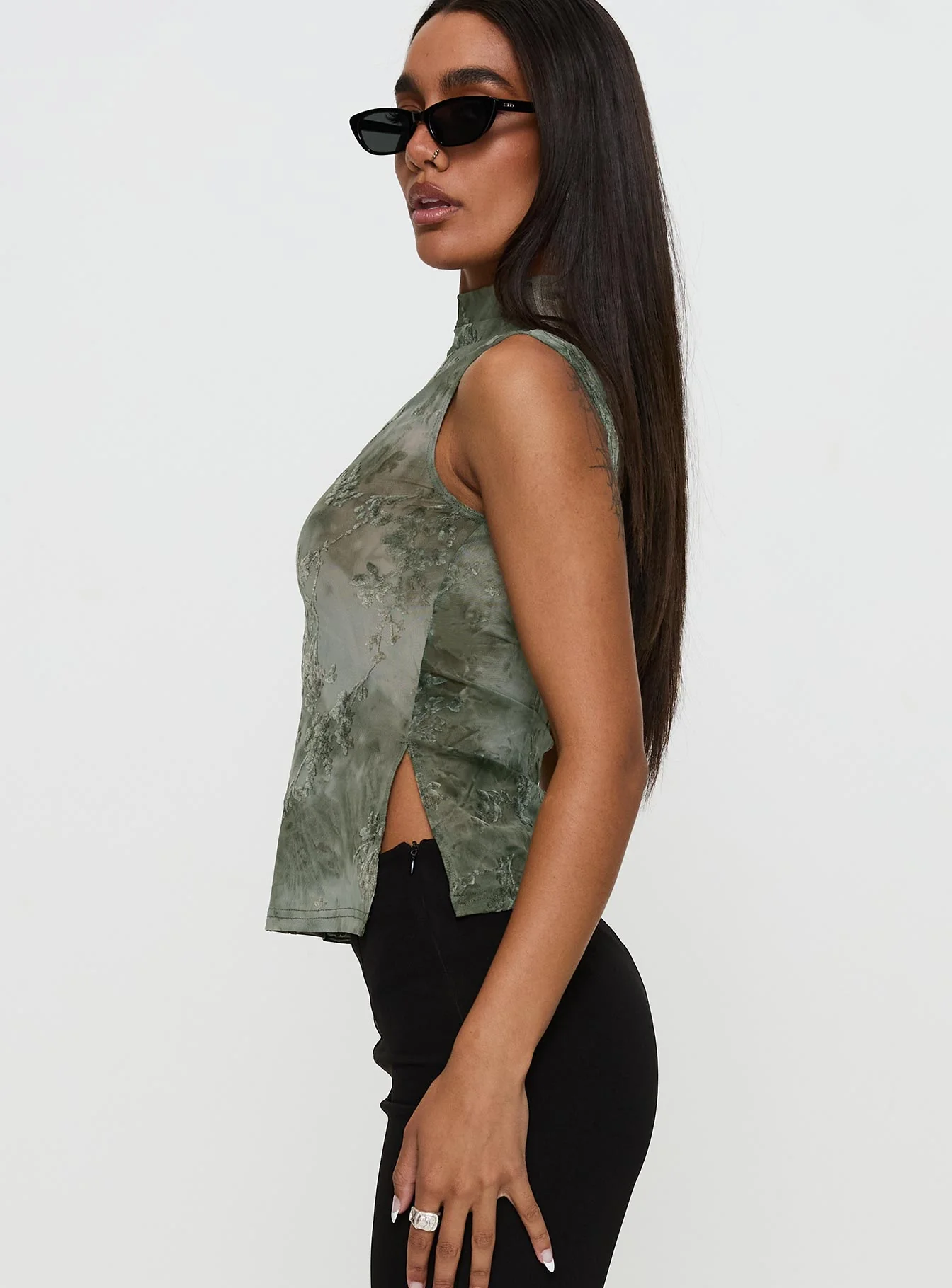 Nights All Alone High Neck Top Multi