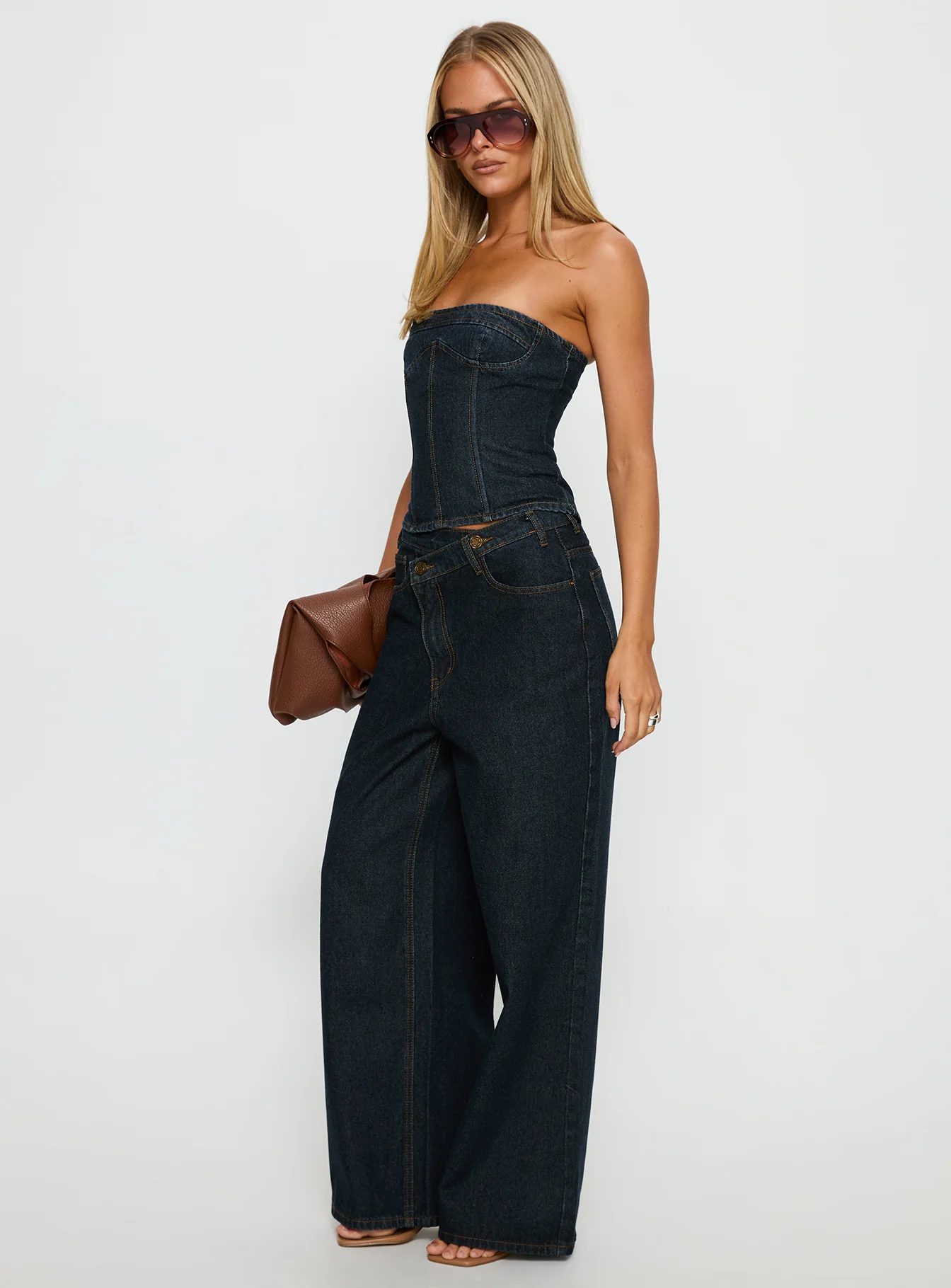 Blue Crush Low Rise Wide Leg Jeans Indigo