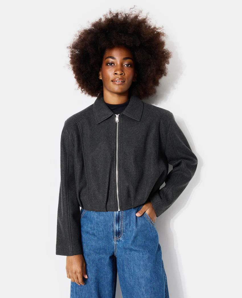 Pimkie Manteau court drap de laine forme boule