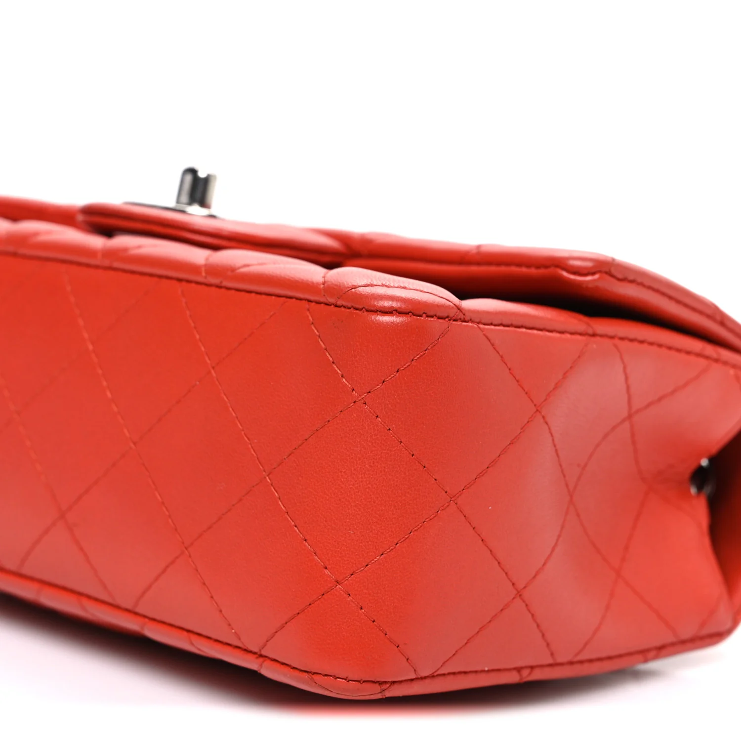 Lambskin Quilted Mini Rectangular Flap Red - Top Club