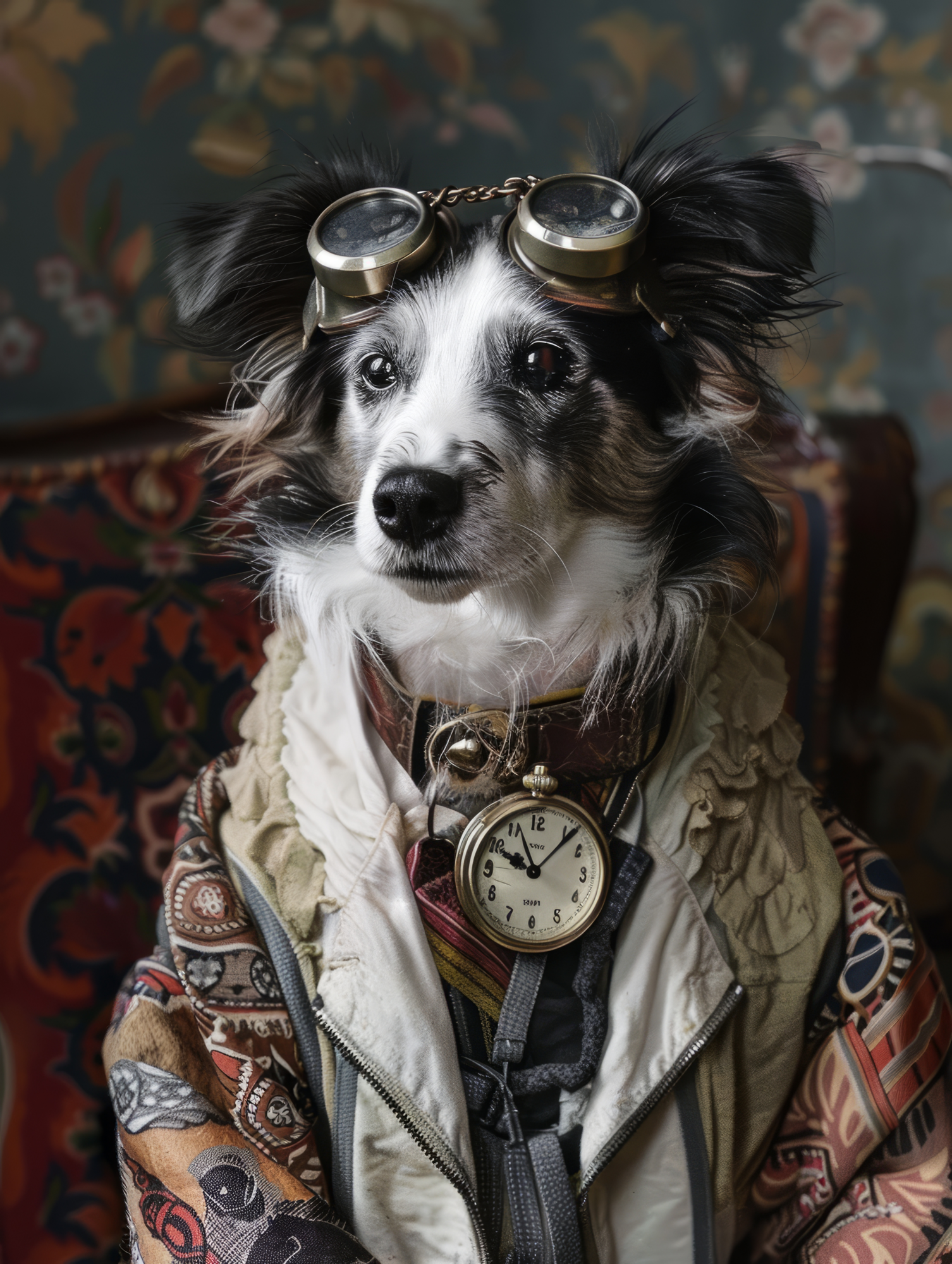Canvas schilderij van een Poolse Lowland hond 100x200 cm