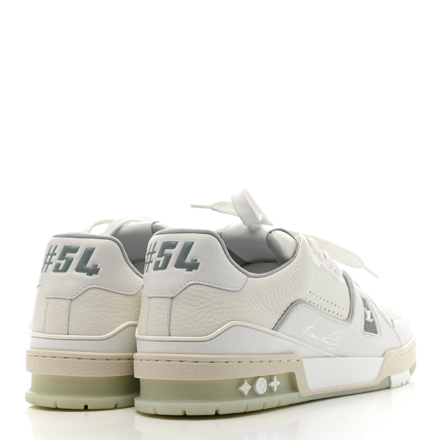 Calfskin Mens LV Trainer Sneakers 9 White - Top Club