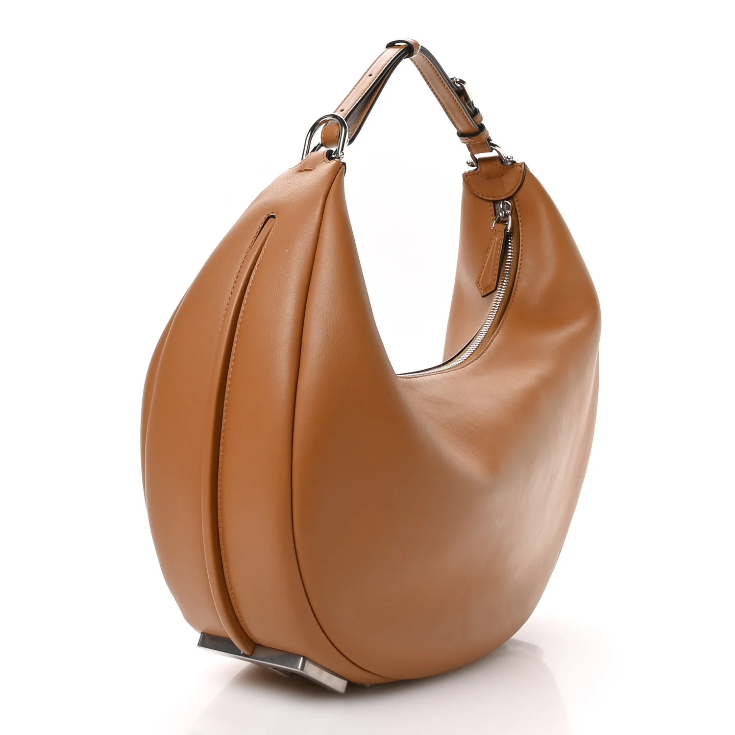 Vitello Grace Matte Medium Fendigraphy Hobo Bag Caramello - Top Club