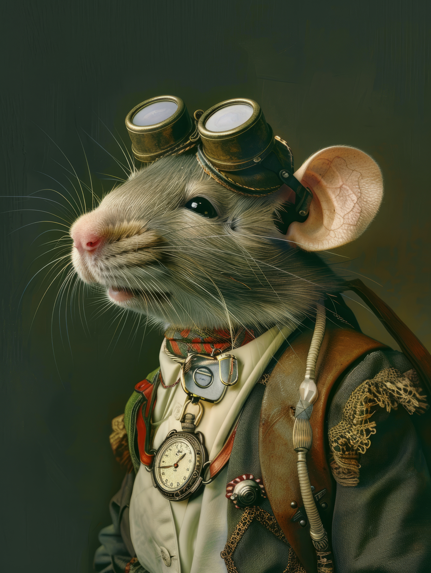 Canvas schilderij van een Rat 100x200 cm