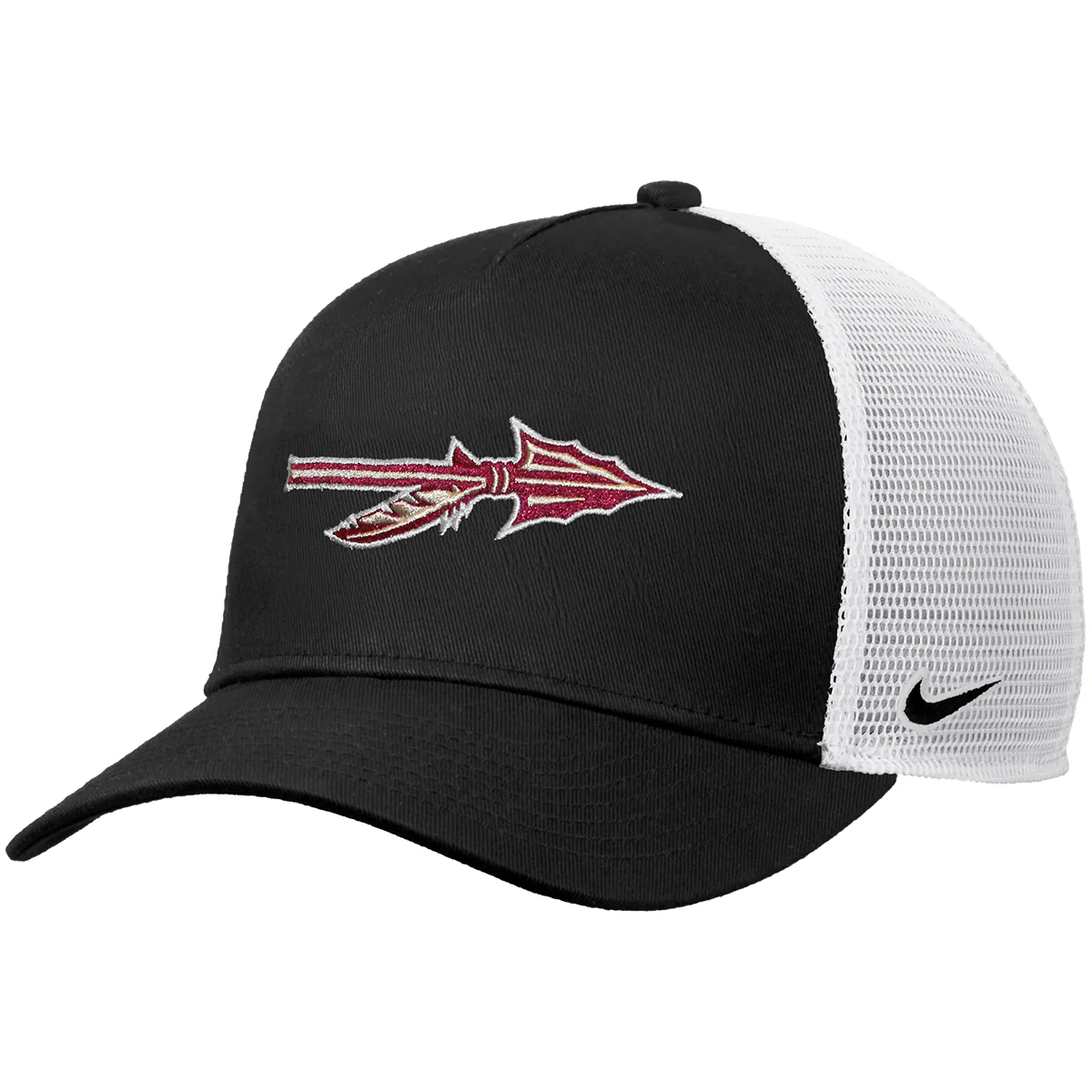 Nike Youth Spear Logo Adjustable Trucker - Black/White - MoB Apparel
