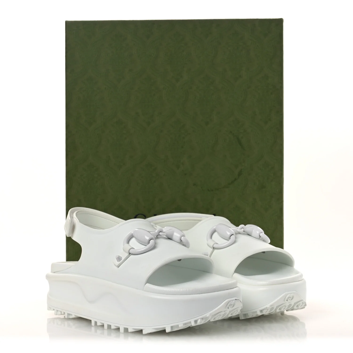 Soft Rubber Horsebit Touch Womens Strapped Sandals 38 Great White - Top Club