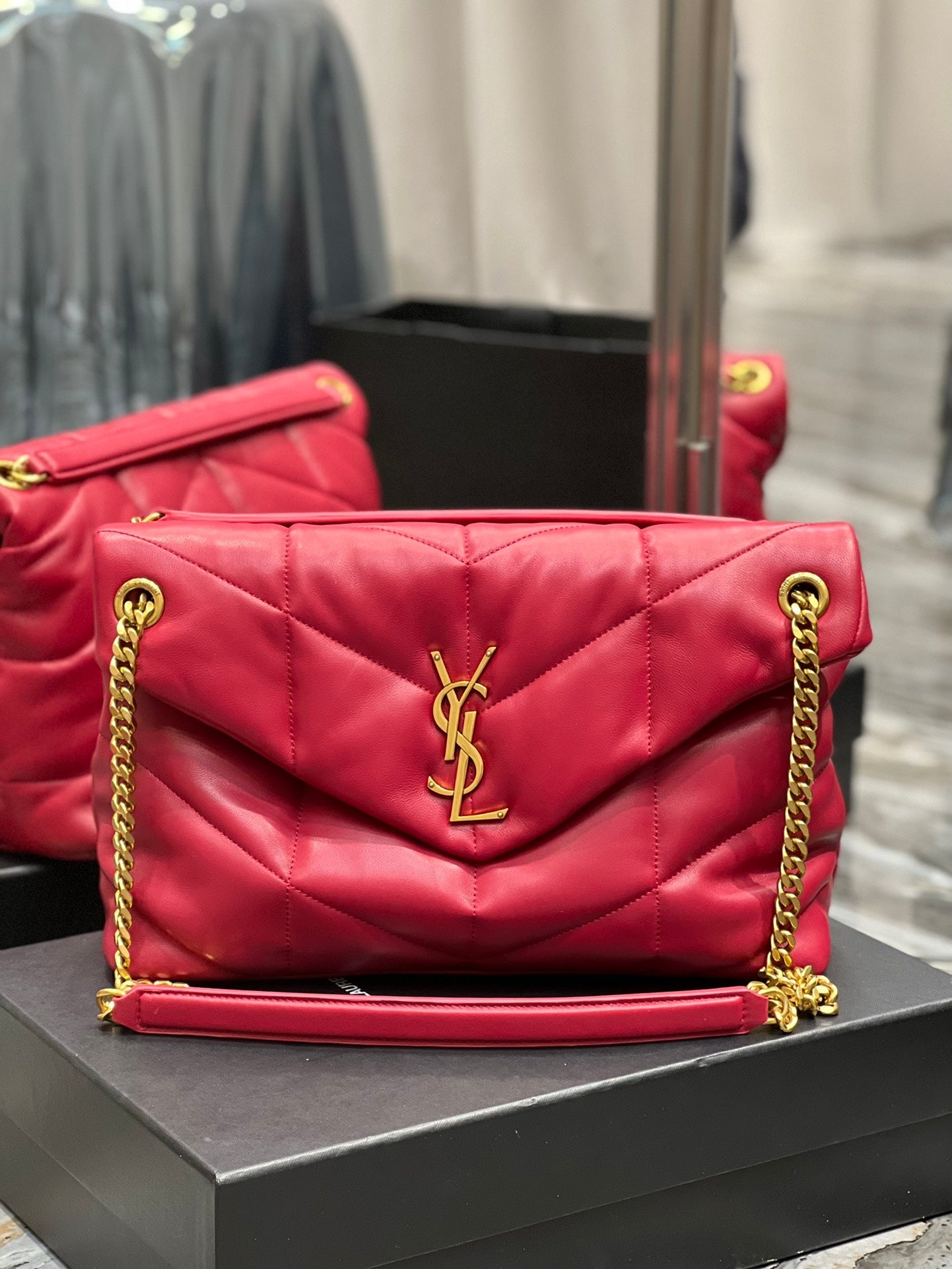 Y PUFFER MEDIUM BAG IN QUILTED LAMBSKIN - Top Club