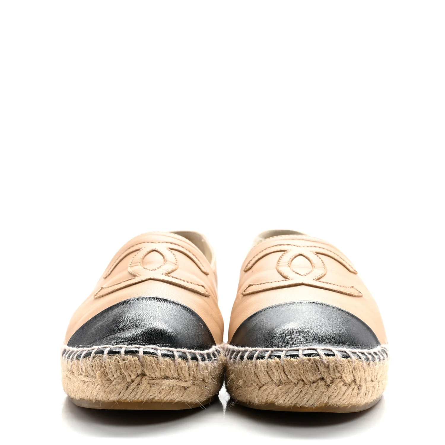 Lambskin CC Espadrilles 39 Beige Black - Top Club