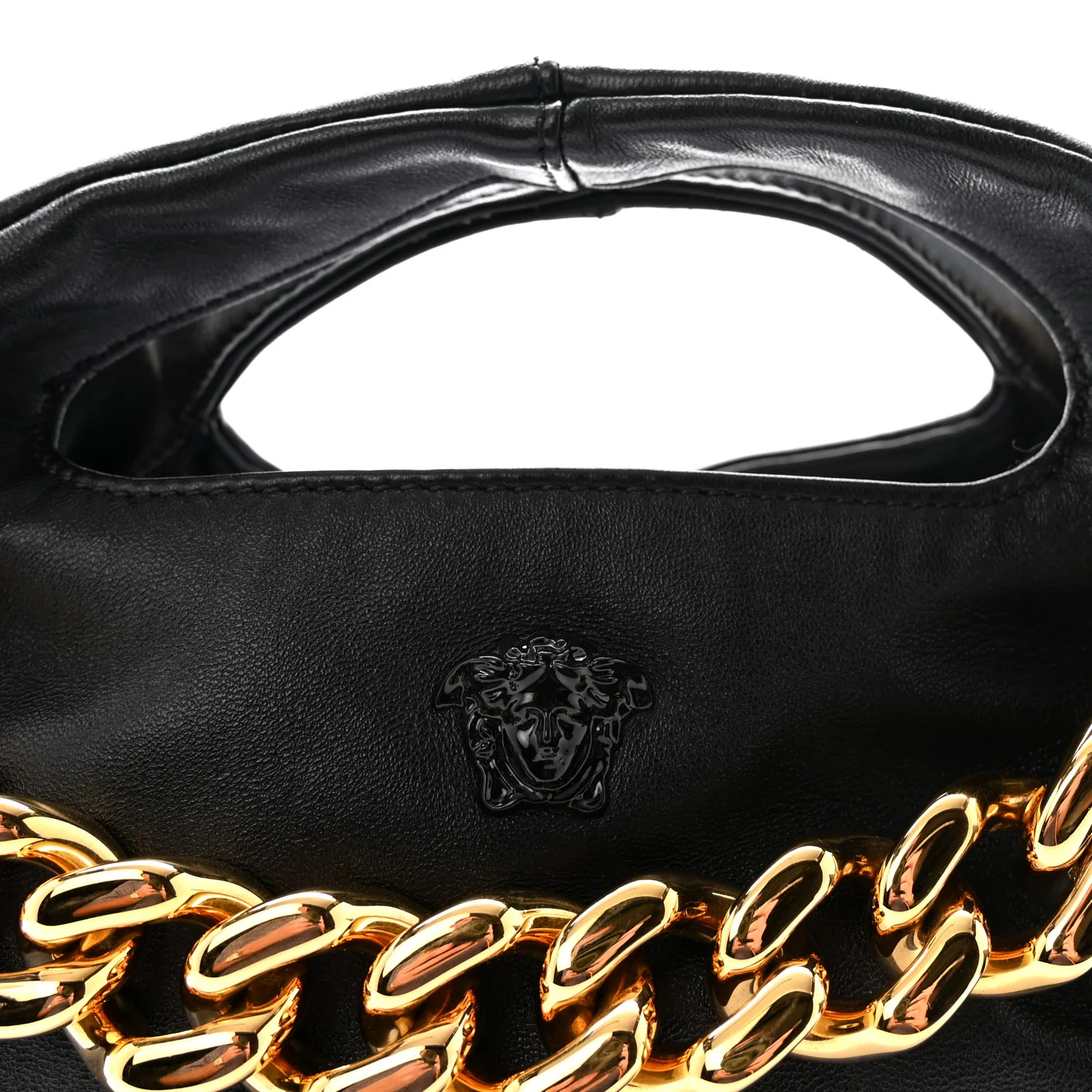 Nappa Medusa Chain Shoulder Bag Black - Top Club