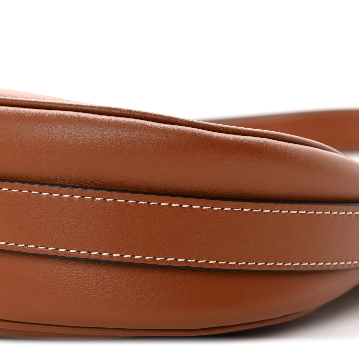 Smooth Calfskin Medium Strap Ava Shoulder Bag Tan - Top Club