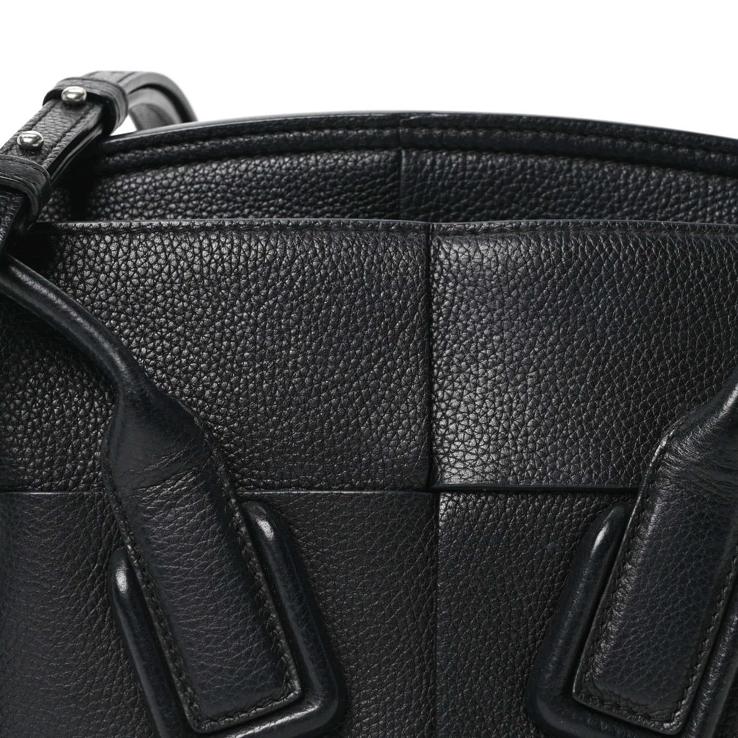 Grained Calfskin Mini Maxi Intrecciato Arco 33 Black - Top Club