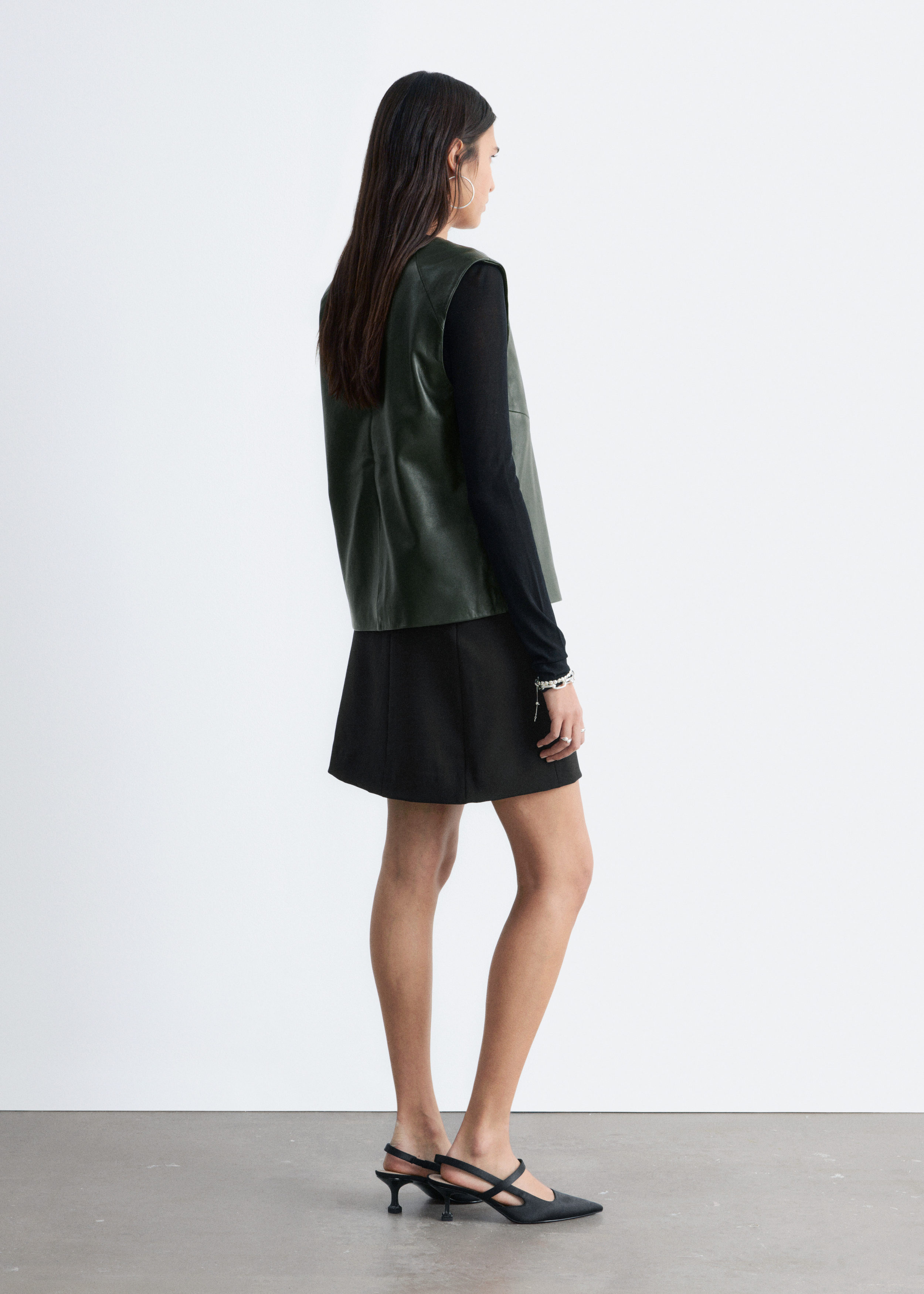 & Other Stories TWIST-SHOULDER LEATHER TOP