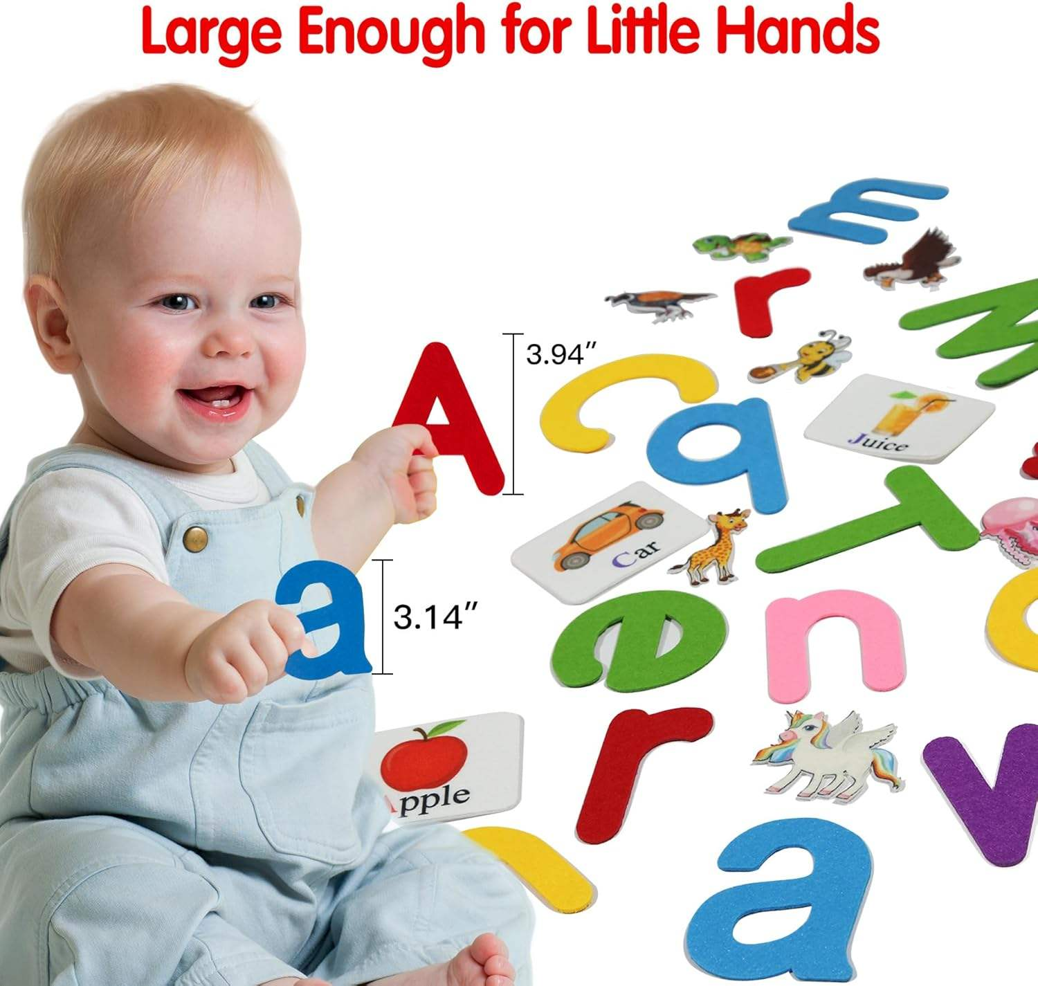 52 PCS Alphabet Learning Felt Montessori Board for Toddlers Preschoolers Ages 2-3 4-6 Months Spelling Vocabulary Development