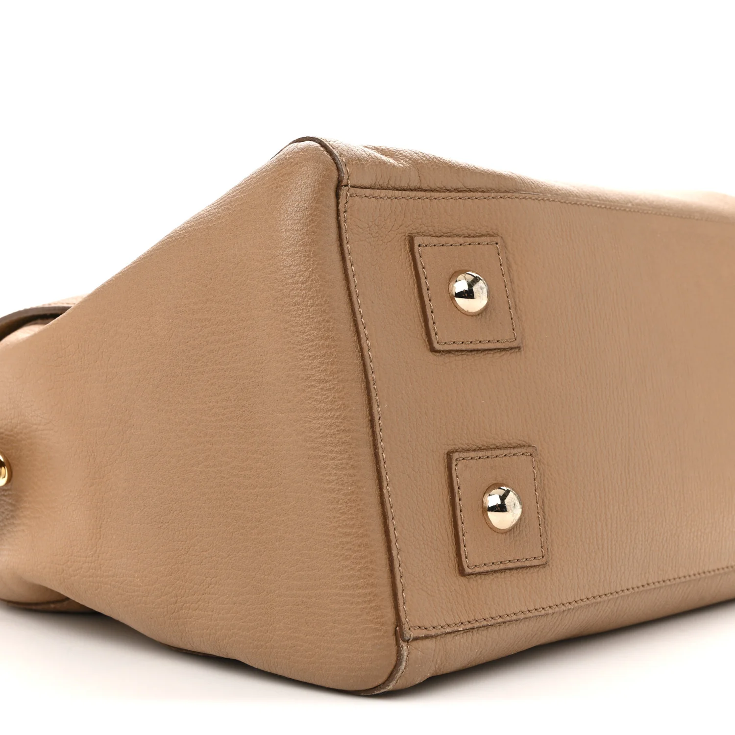 Glossy Goatskin Medium Del Rey Satchel Fudge - Top Club