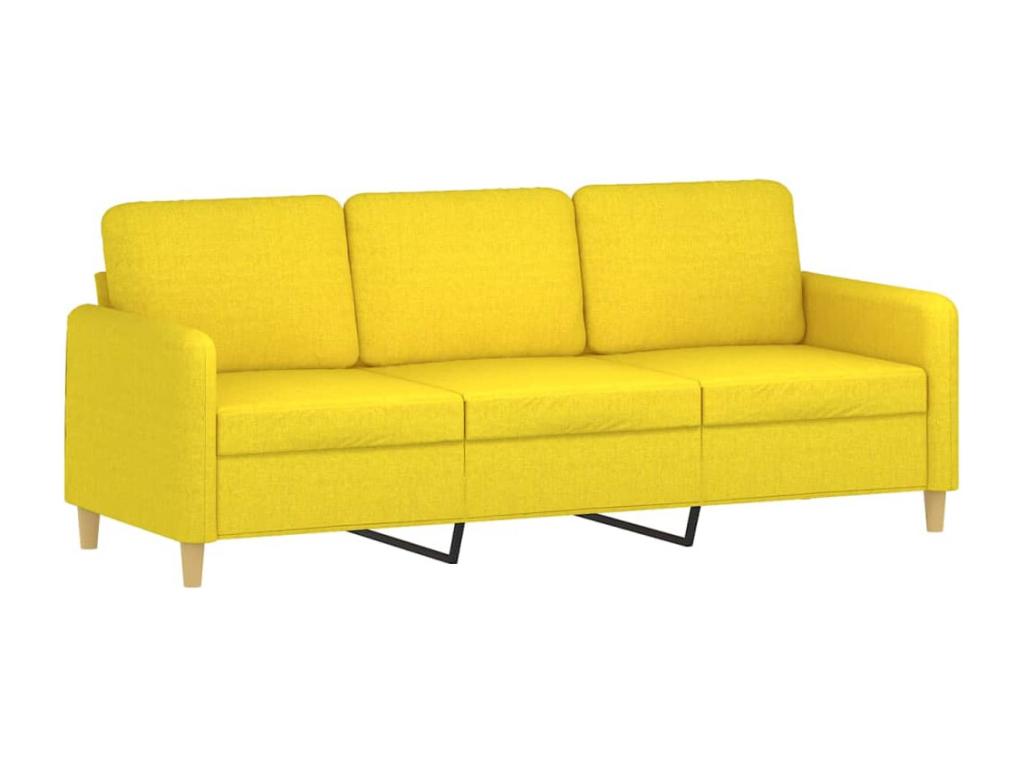 Sofá de 3 plazas de tela amarillo claro 180 cm