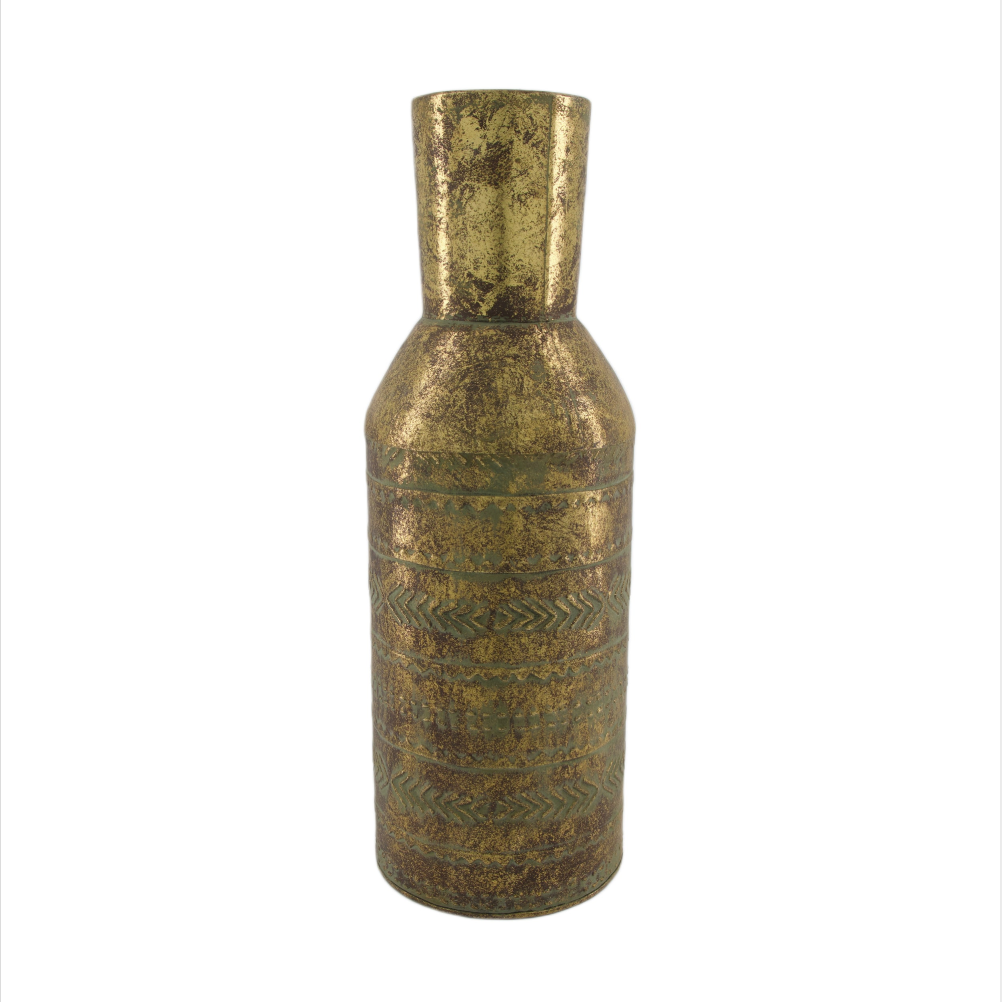 Vase Metal  green washed