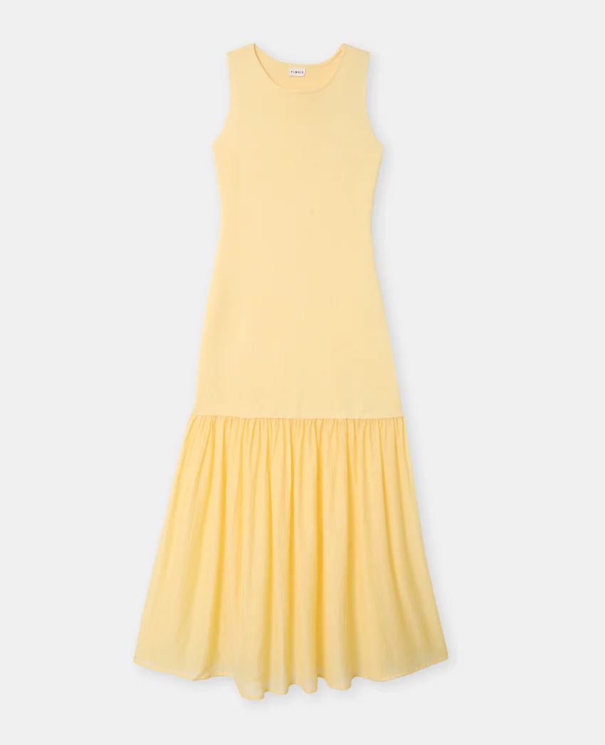 Pimkie Robe longue en maille avec volant tissu léger