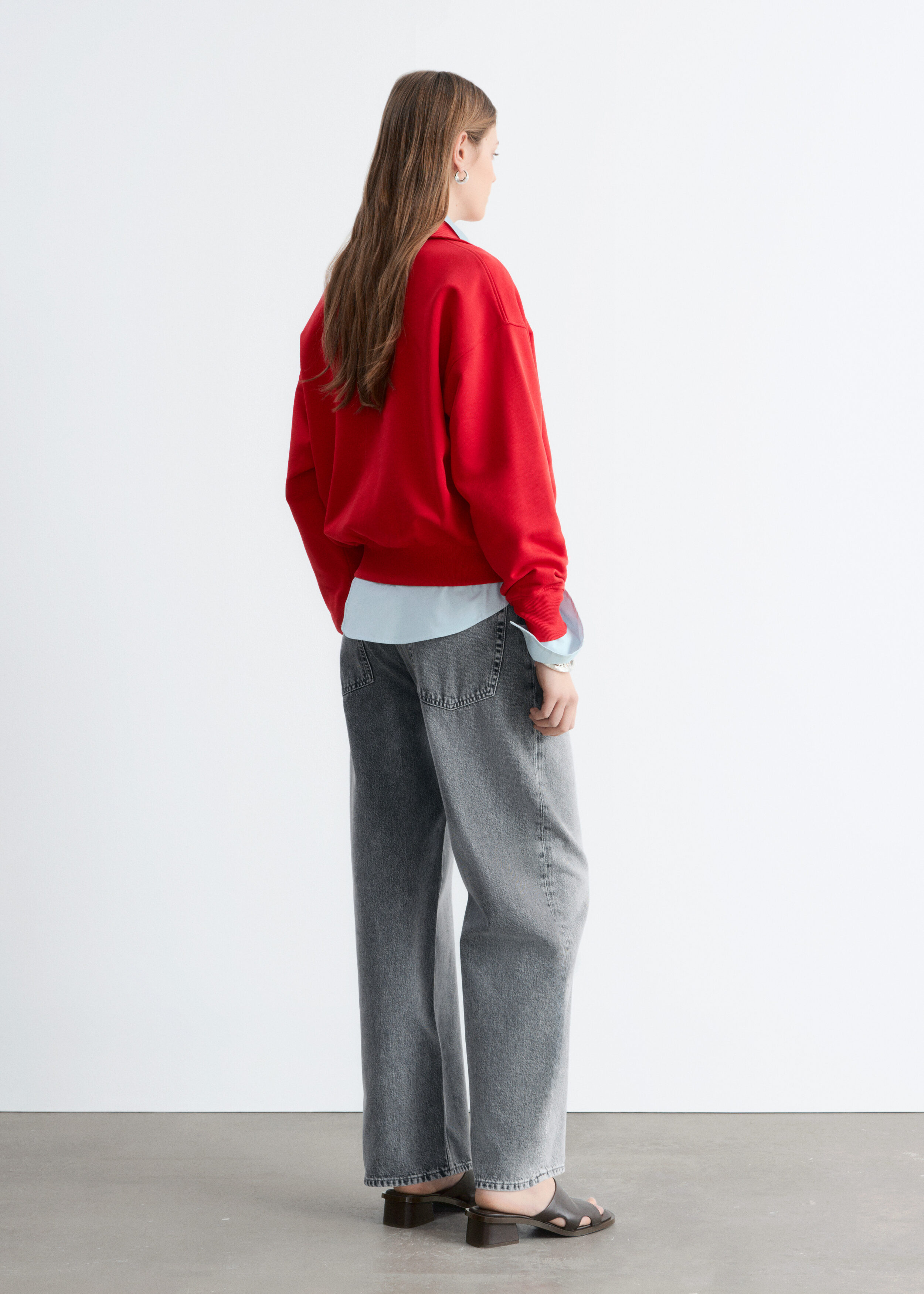 & Other Stories FUNNEL-NECK ZIP-UP SWEATSHIRT