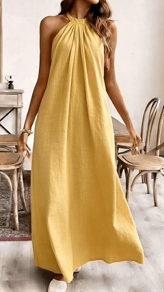 Women's Solid-Color Loose-Fit Stylish Halter Dress - Nordfashionstorm - Women's Clothing, Fashion for You - Nordfashionstorm.com