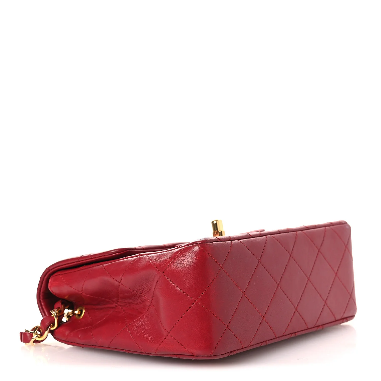 Lambskin Quilted Mini Square Flap Red - Top Club