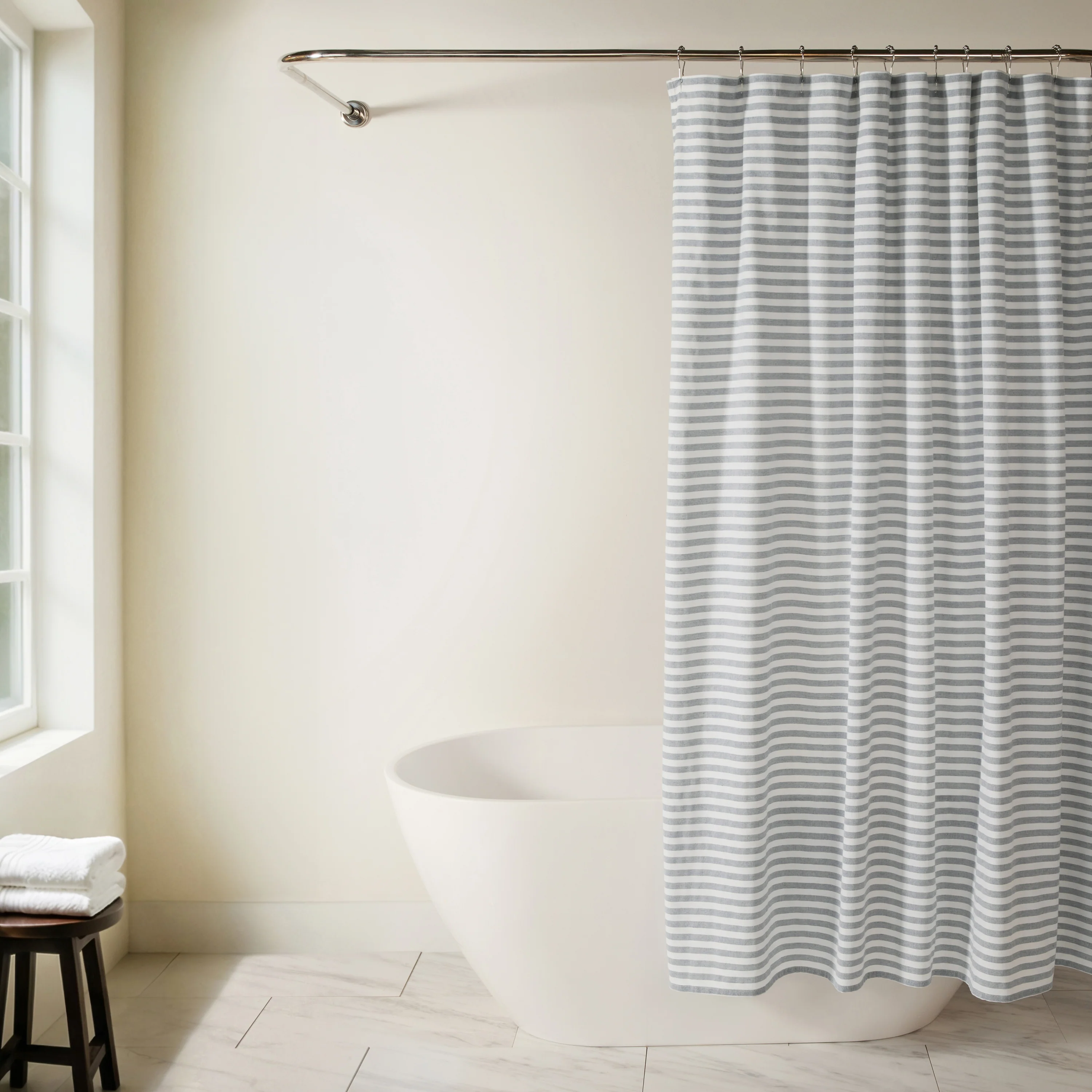 Classic Stripe Patterned Shower Curtain