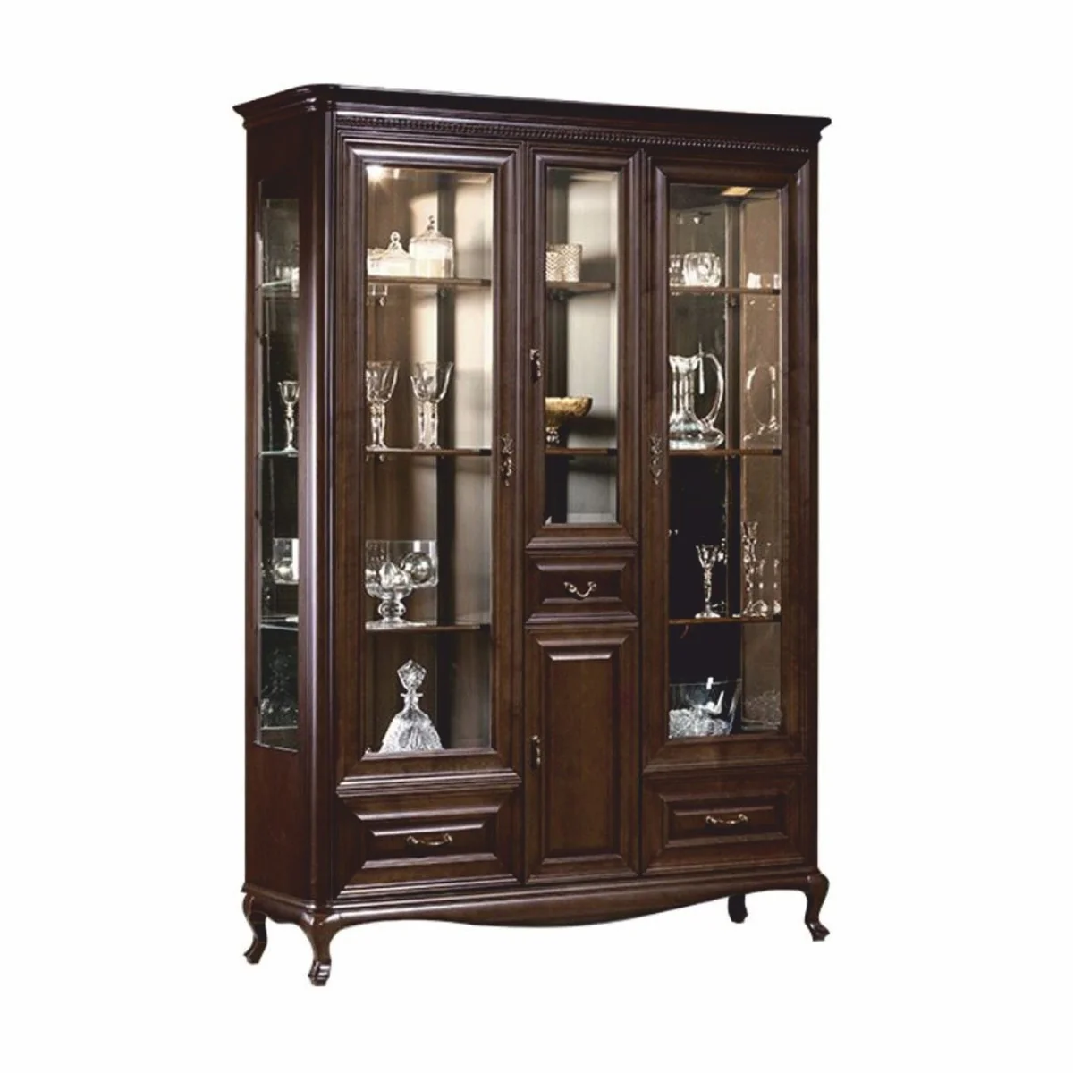 Luxury baroque display cabinet dark brown 149.5 x H. 206.6 cm - Baroque furniture