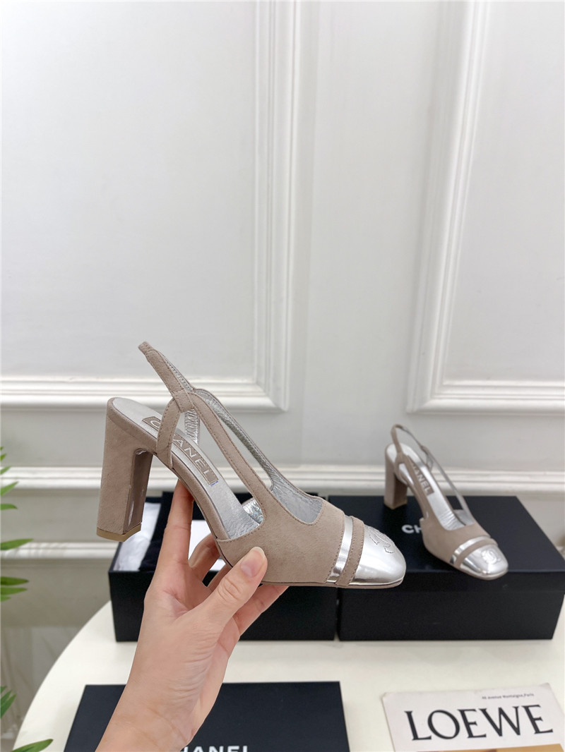 chanel square toe colorblock block heel sandals - Sneaker Replica Workshop