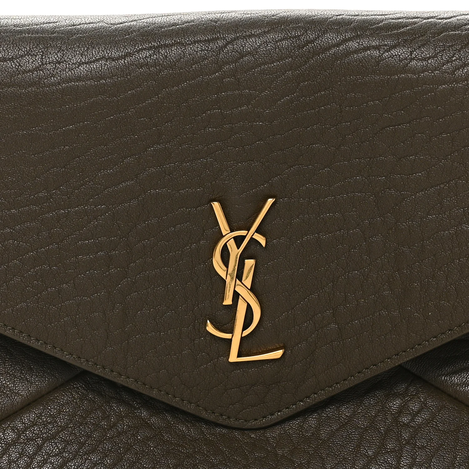 Grained Lambskin Large Cassandre Envelope Pouch Light Musk - Top Club