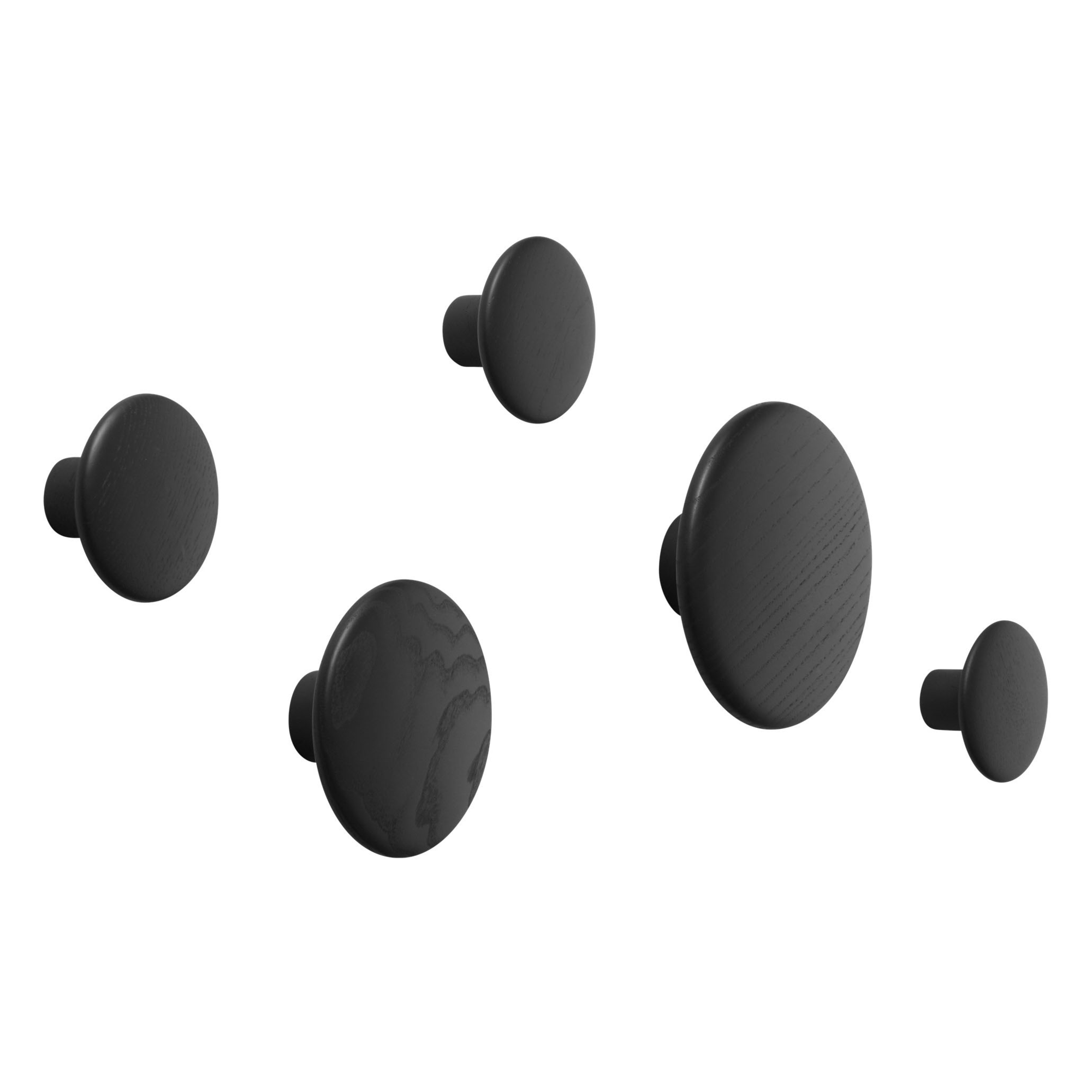 Wandhaken The Dots zwart - set van 5