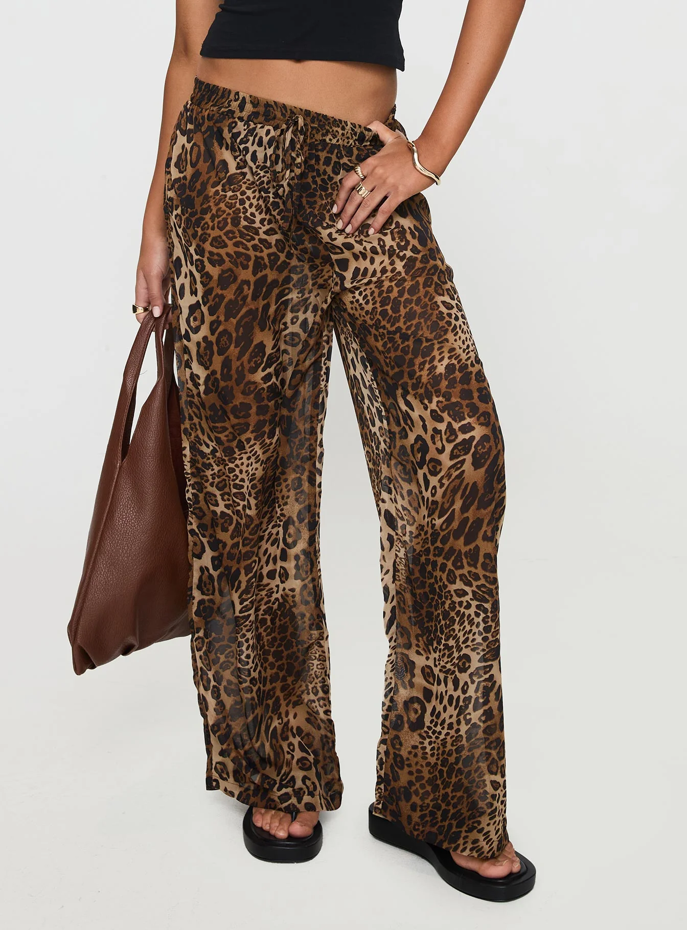 Fyre Wide Leg Pant Leopard